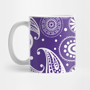 Mandala Pattern Purple and White Halloween Fall Autumn Season Mug